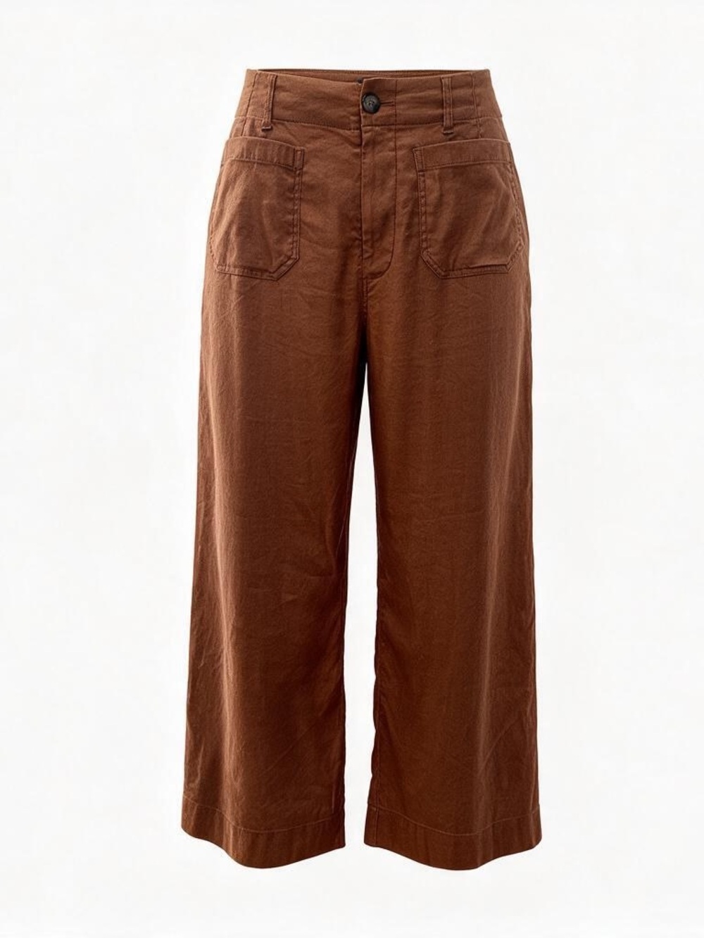 Anthropologie Maeve The Colette Linen Wide Leg Pants Bronze Rust 31 High Rise